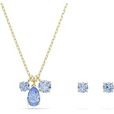 Swarovski Mesmera set, Set (2), Mixed cuts, Blue, 18K gold finish