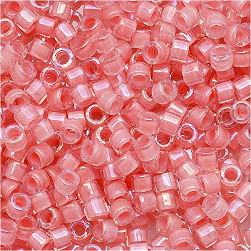 Miyuki Delica Seed Beads 11/0 Rose Pink Lined Crystal AB DB070 8 Grams