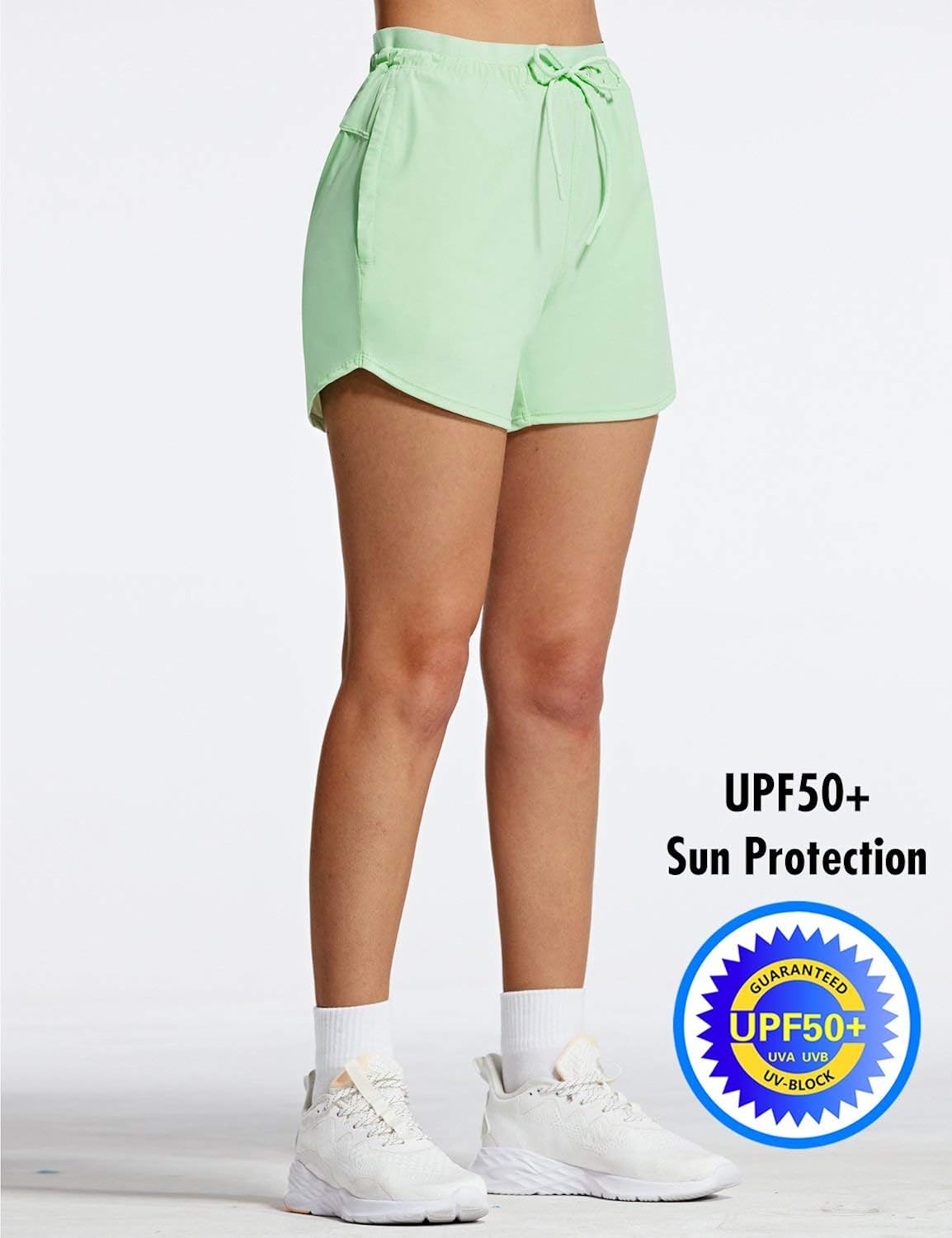 BALEAF Women's Shorts 4" Hiking Shorts Quick Dry with Zip Pockets UPF 50+ Stretch Outdoor Running Active Workout Gym: Clothing