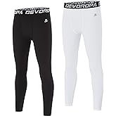 DEVOROPA Boys Leggings Youth Compression Pants Sports Tights Basketball Football Baseball Soccer Baselayer Slim/Regular/Husky