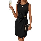 ZESICA Women's 2026 Summer Sleeveless Bodycon Mini Dress Casual Elegant Work Formal Cocktail Party Short Dresses
