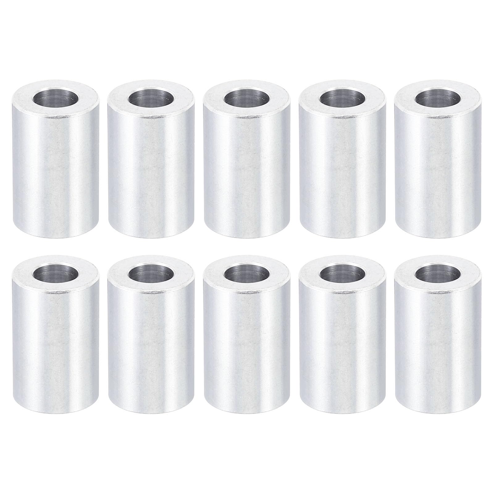 PATIKIL M8 Aluminum Spacers, 10 Pcs Metal Spacer Aluminum 8.2mm ID x 16mm OD x 25mm L Aluminum Spacer Screw Standoff Round for 5/16" or M8 Screw Bolts