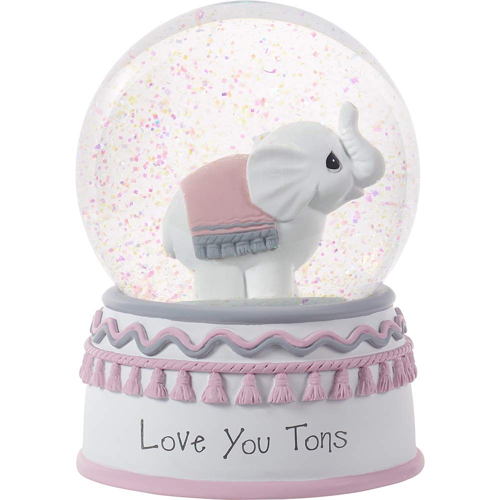 Precious Moments Musical Snow Globe, Resin, Gray Chevron, One Size