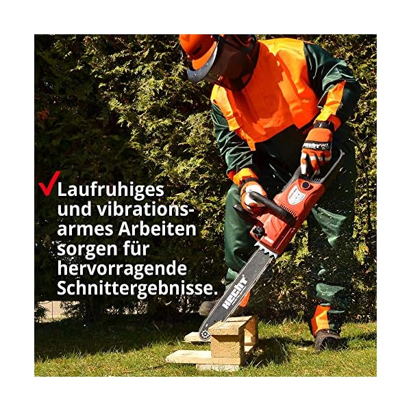 HECHT Elektro Kettensäge mit 2400 Watt Power – 45,8 cm Schwert – Soft-Start-System – Rückschlagbremse – Kette… – Bild 8