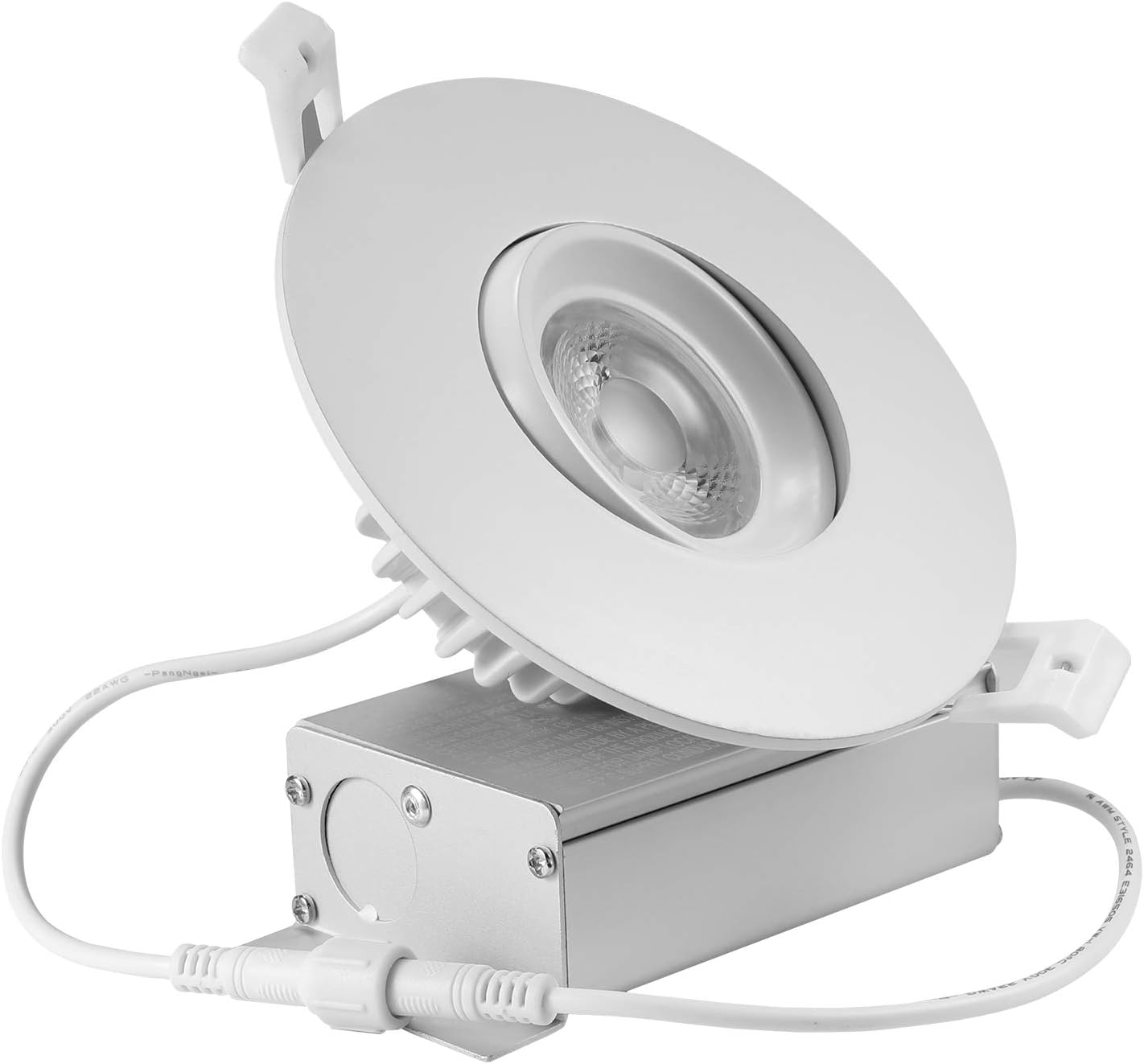 Round Slim Panel Light 100w Equivalent 360 Rotation Type Ic Levanier Led 4 Inch Gimbal Recessed Light With Junction Box Warm White 3000k White Finish Etl Cetl Dimmable Slim Down Light 12w Energy Star