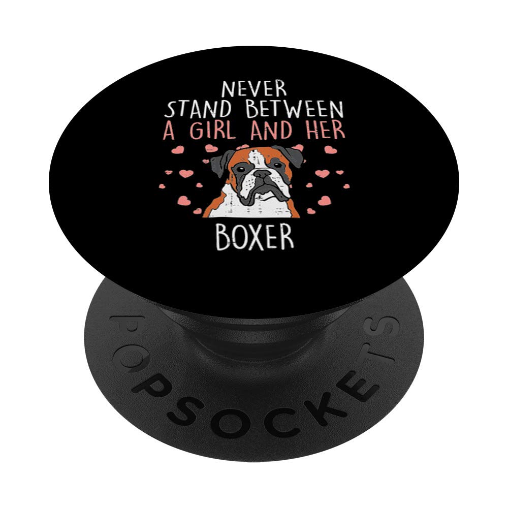 PopSockets Never Stand Girl And Boxer Animal Pet Dog Lover Women Gift PopSockets PopGrip: Swappable Grip for Phones & Tablets