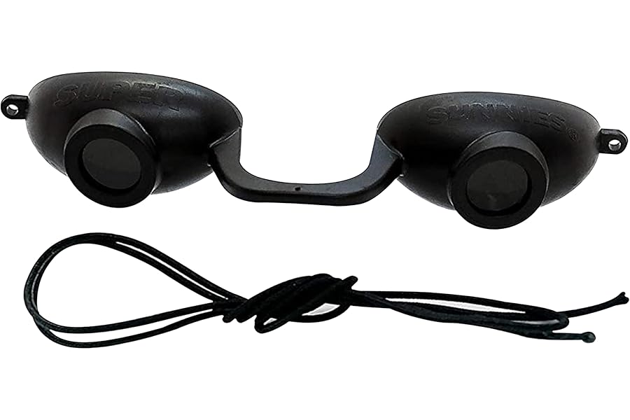 Super Sunnies Evo Flexible Tanning Bed Goggles UV Eye Protection Black Glasses, FDA Compliant