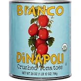Bianco DiNapoli Organic Crushed Tomato Puree, 28 oz - Canned Vined Ripened Plum Tomatoes, Hand Selected &amp; Grown in California for Pizza, Pasta, Casserole"