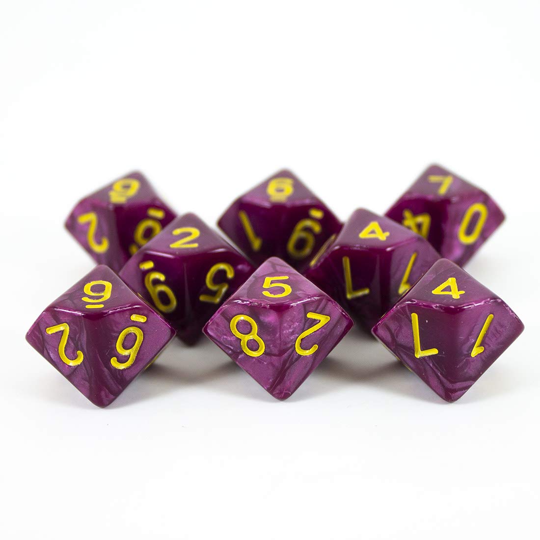 Paladin Roleplaying Purple Pearl Dice - 8 D10 Set - 'Plum'
