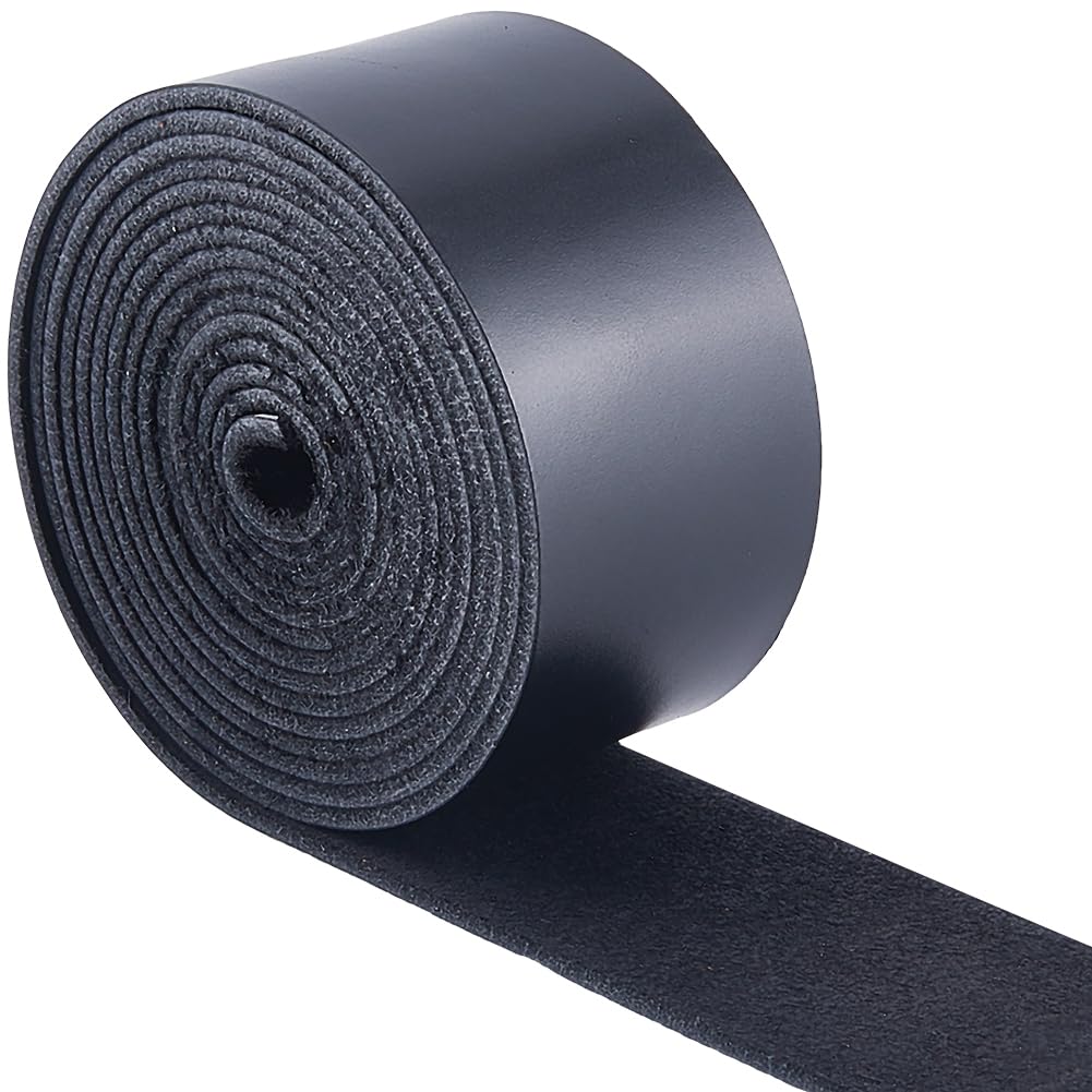 GORGECRAFT 2m×37.5mm Cowhide Leather Cord 1.8mm thick Genuine Leather Strings Black Glossy Full Grain Oil Flat AB Grade Cow Leather Strips for Shoes Sewing Patchwork DIY Craft Appliques