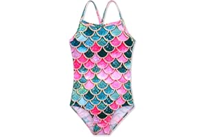 HOOBABE Girls One Piece Swimsuit Quick Dry Beach Swimwear 2-8Years