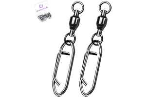 Natufish Ball Bearing Snap Swivels 25Pcs Fishing Clips Quick Change Connector Stainless Steel Terminal Tackle for Saltwater Freshwater Size 0# 1# 2# 3# 4# 5#