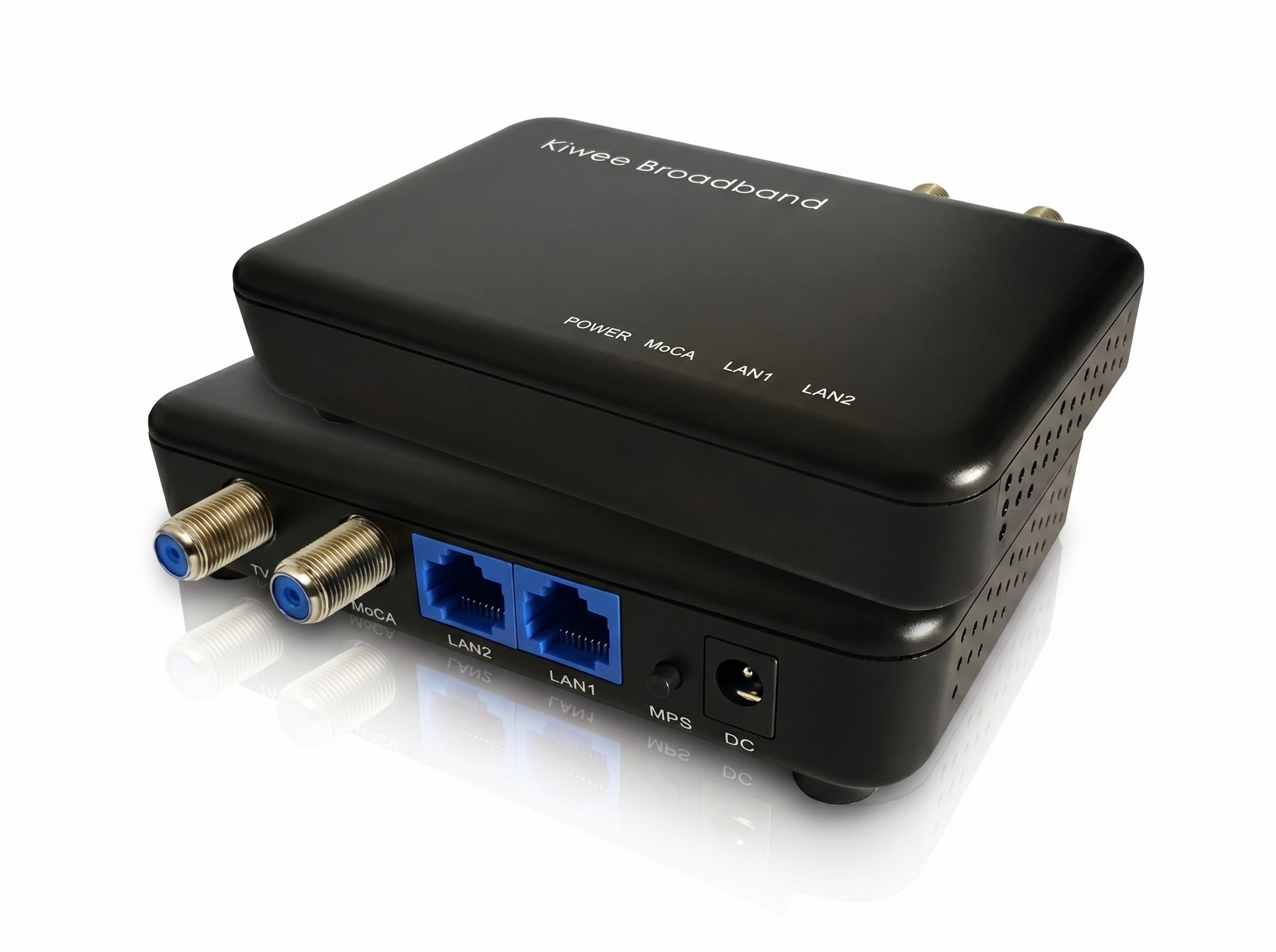 MoCA 2.5 Adapter mit Dual 2.5GbE Anschlüssen (2er-Pack) | Erweiterter E-Band (400–900MHz) | Satelliten-TV kompatibel | 2,5Gbps kabelgebundenes LAN für Streaming, Gaming, Mesh-WLAN | Inklusive Kabel |