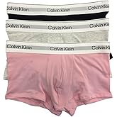 Calvin Klein Icon Cotton Stretch 3-Pack Low Rise Trunk - NB4389 (Black/Snow Heather/Buff Pink, XL)