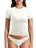 YEOREO Women Fitted Workout Tops Short Sleeve
