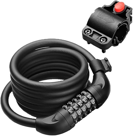 180cm Digital Security Combination Cable Bike Lock Self Coiling