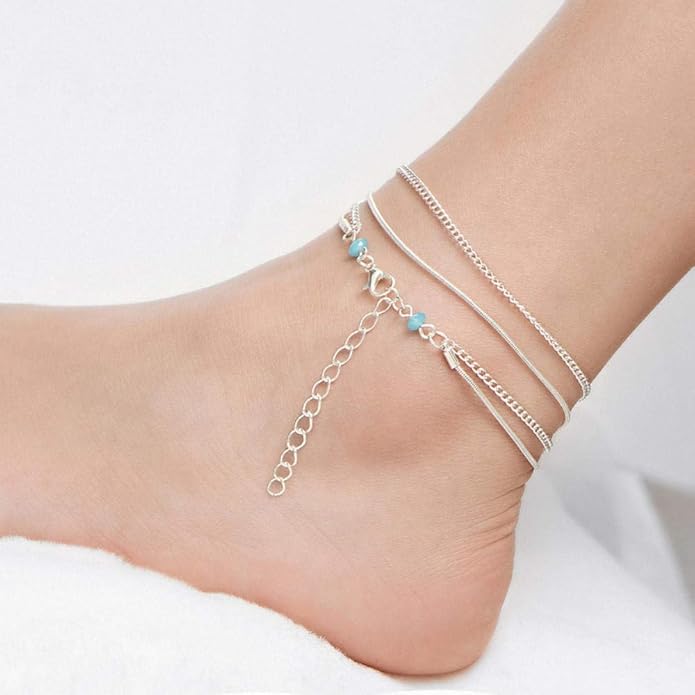 Bracelet de cheville perles Rebel & Rose Anklet Slices Turquoise - RR-AK005-S - RR-AK005-S