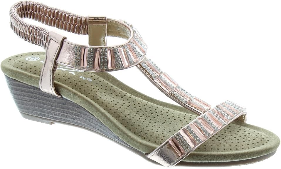 rose gold wedge sandals uk