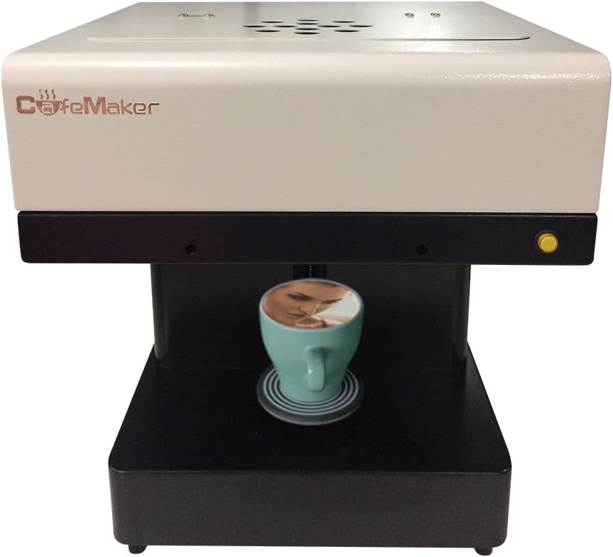 Amazon Co Jp Cafemaker ラテアートプリンター コーヒーメーカー カフェメーカー ミルクティープリンター 食用インクプリンター クッキーケーキフードプリンターマシン ホーム キッチン