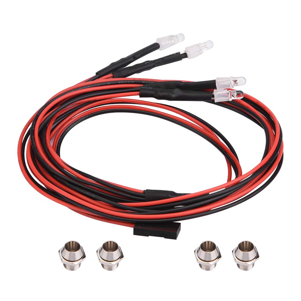 RC Car Headlight, 4Pcs 3mm Headlight Headlamp LED Lights for RC Model Drift Car Vehicle Accessory