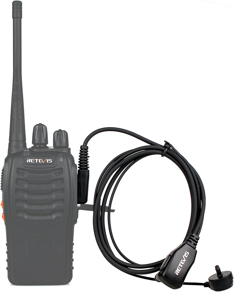 Retevis Walkie Talkies Earpiece with Mic 2 Pin Acoustic Tube Headset for Baofeng UV-5R Retevis H-777 RT1 RT21 RT22 Arcshell AR-5 2 Way Radio (10 Pack)