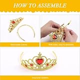Vicloon Princess Belle Costume Dress 9Pcs Kids Dress Up Set Yellow Crown Wand view 7