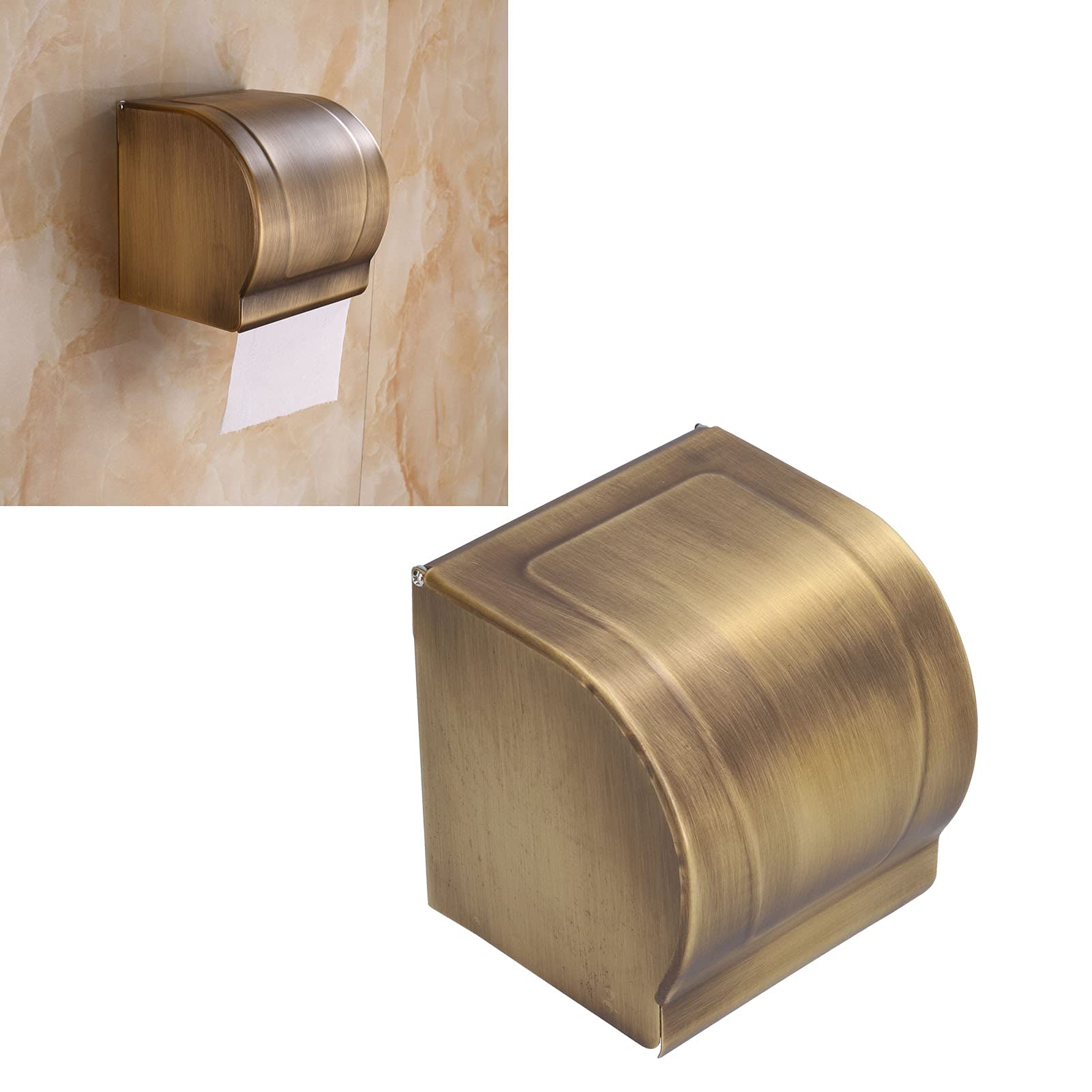 Toilet Paper Holder, Roll Paper Holder Wall Mounted Waterproof Paper Holder Cat Proof Toilet Paper Cover Stainless Steel Bathroom, Bathroom Roll Paper Rack