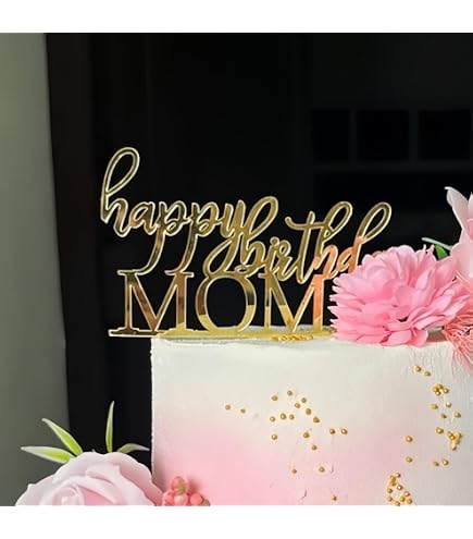 Lot De 20 Décorations Gâteau Fête Des Mères URROMA - Acrylique Doré, Idéal Cupcakes Et Desserts