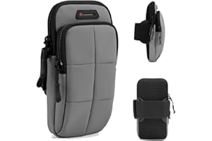 Prime Comfort Phone Arm Bands for Running, Armband Cell Phone Holder for Exercise (Gray)