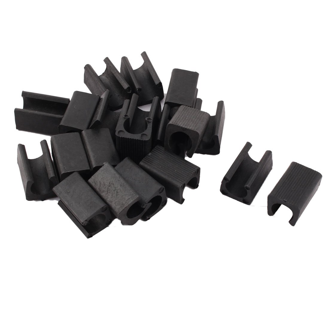 sourcing map Plastic Chair Foot U Shaped Floor Glides Tubing Caps Cover 10mm Dia 20pcs Black