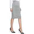 Urban CoCo Women's Elastic Waist Stretch Bodycon Midi Pencil Skirt