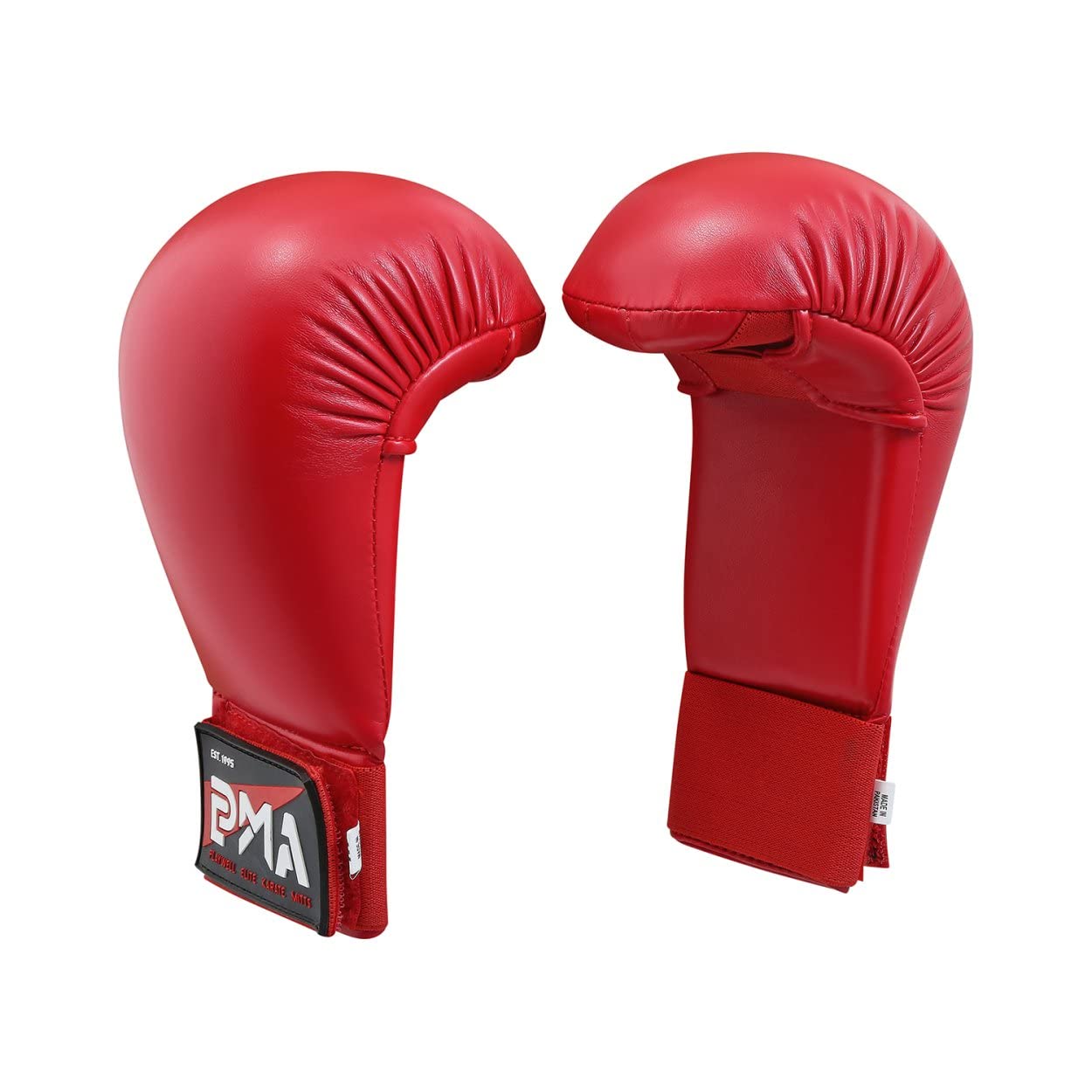 Playwell Martial Arts Karate Competition Vinyl Sparring Mitts, Gloves - Red (Small)