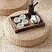 LB Japanese Style Handcrafted Eco-friendly Breathable Padded Knitted Straw Flat Seat Cushion,Hand Woven Tatami Cushion Best for Zen,Yoga Practice or Buddha Meditation (L: 19.7