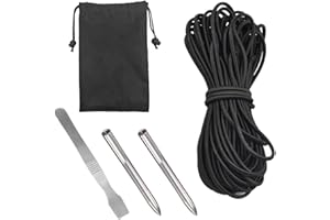 Full Set of Stainless Steel 550 Paracord Stitching Needles, Smoothing Tool, 50 Ft 5/32" Nylon Paracord with Storage Bag, SourceTon 5/32" Stitching Needles, Smoothing Tool, Elastic Bungee Cord & Bag