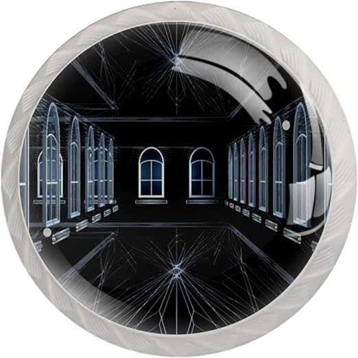 Tirador de cajón con tornillos Espacio tecnológico Perillas de vidrio