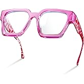 livho Oversized Eyewear Frame for Woman and Men - Rectangle Fashion Glasses for Computer, Chic Preppy Frame