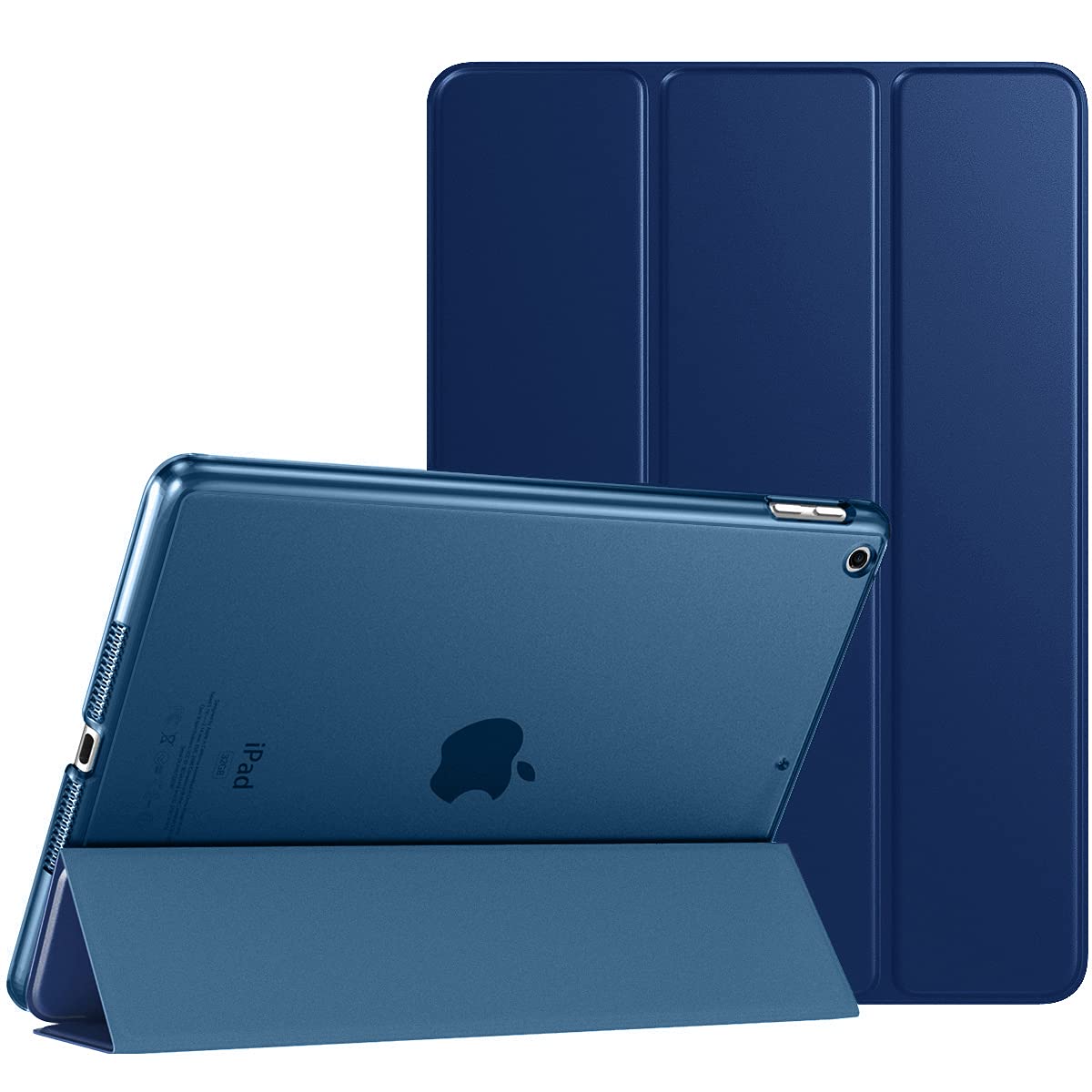 TiMOVO Case for New iPad 9th Generation 2021 / iPad 8th Generation 2020 (10.2-inch), Slim Translucent Frosted Back Protective Case with Auto Wake/Sleep for iPad 7th Gen 2019 10.2" - Navy Blue