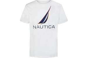 Nautica Boys' Short Sleeve J-Class Logo Crew Neck T-Shirt, Soft, Comfortable, Relaxed Fit