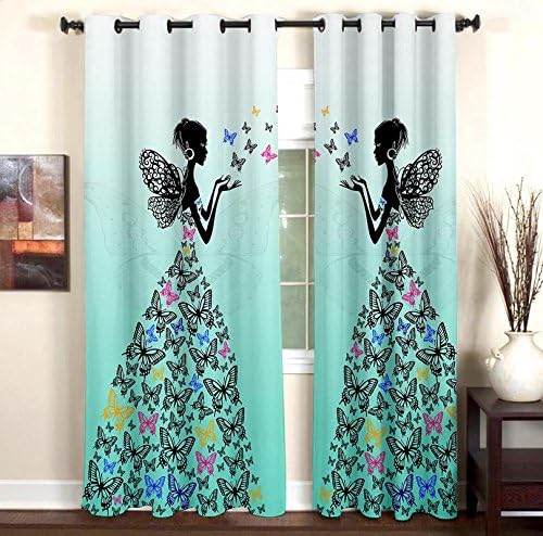 HOMEC Polyester & Polyester Blend Curtain, Door - 46 X 84 Inch, Teal, Pack of 2