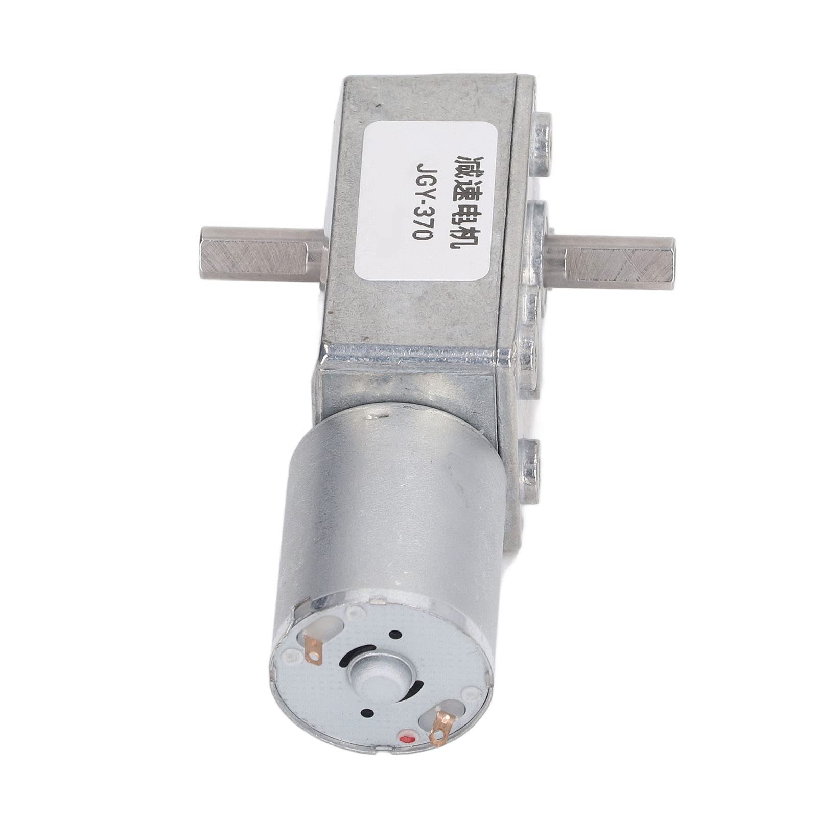 DC 12V Gear Motor, Worm Gear Motor with 12mm Double Shaft Self Locking Reversible High Torsion Worm Speed Reduction, for Remote Controlled Curtains, for BBQ Grills (10RPM)