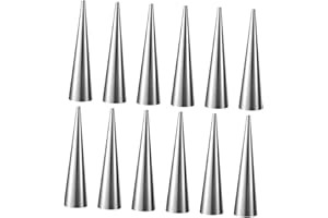 STOBAZA 12pcs Non-Stick Stainless Steel Cone Baking Molds with Precision Manufacturing for Croissants
