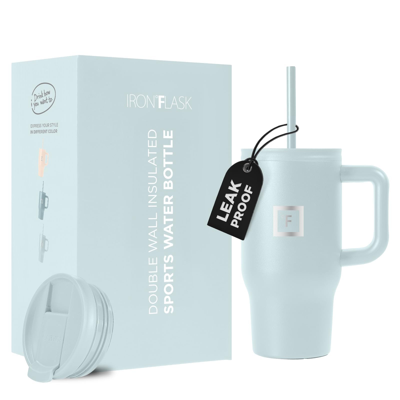IRON °FLASK Co-Pilot Insulated Mug w/Straw & Flip