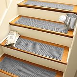 Aqua Shield Diamonds Stair Treads, 8.5 by 30-Inch, Medium Grey, Set of 4