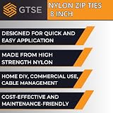 GTSE 100 Pack Green Cable Ties 200mm x 2.5mm Premium Nylon Zip Ties view 6
