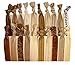 Hair Ties Ponytail Holders - 20 Pack "Gold Glitter Stipes" No Crease Ouchless Elastic Styling Accessories Pony Tail Holder Ribbon Bands - By Kenz Laurenz