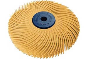 Dedeco Sunburst Radial Bristle Discs - 2”(50mm) Dia, TC Bristle, 3-Ply, 1/4”(6mm) Arbor, Cleaning Buffer Polisher Rotary Tool Accessories, Extra-Fine 6 Micron 2500 Grit, Peach Aluminum Oxide - 1 Pack