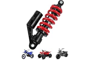 NACORE 11.02'' 280mm Motorcycle Rear Shock Absorber With External Airbag Universal for Dirt Pit Bike Off Road Mini Bike Scooter, Vintage Red