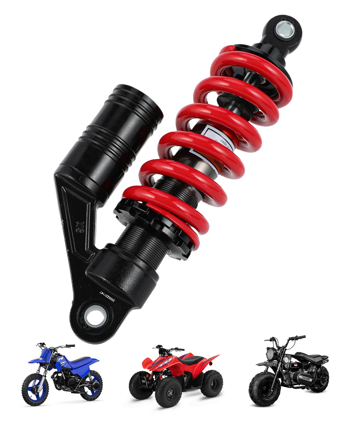 Photo 1 of NACORE 11.02'' 280mm Motorcycle Rear Shock Absorber With External Airbag Universal for Dirt Pit Bike Off Road Mini Bike Scooter, Vintage Red