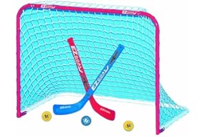 EZGoal Mini Folding Goal with 2 Sticks and 3 Balls, Red/White