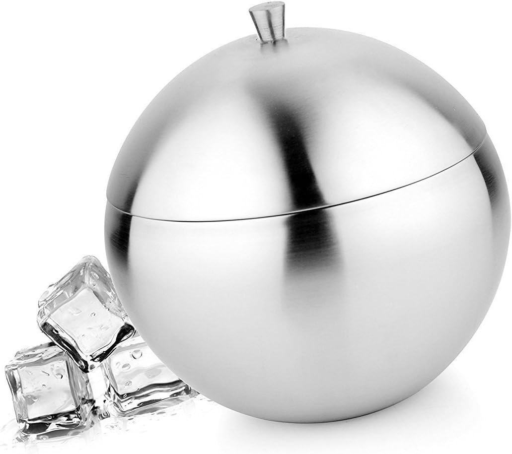 Saanvi Creations Stainless Steel Ice Bowl with Fancy Tong